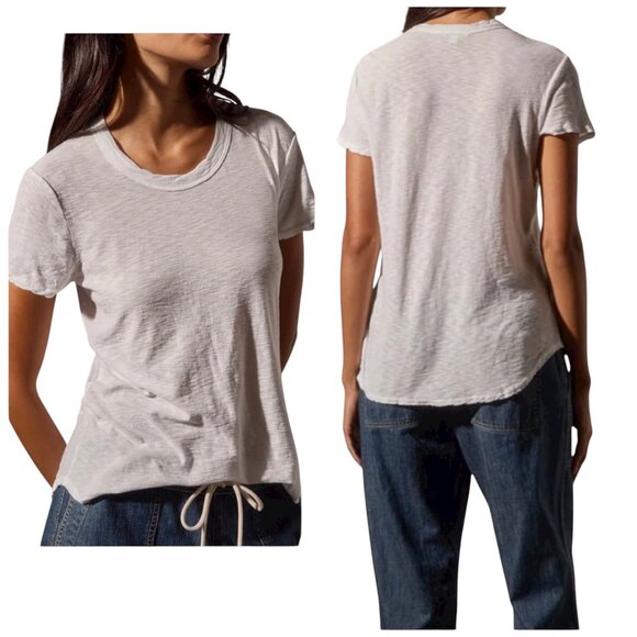 James Perse White Sheer Slub Crew Neck Tee Size 1 Small Cotton Modal - Picture 1 of 6